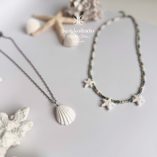 Set collana stelline “mare cristallino” + collana conchiglia Thetis