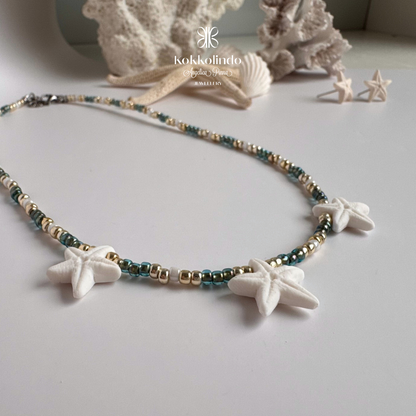 Set collana stelline “estate per sempre” + orecchini stelle marine + collana conchiglia Thetis